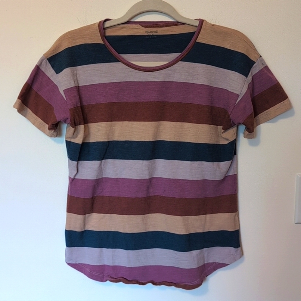 Madewell XS Striped T Shirt Womens Casual Summer Outdoor Whisper Crew Neck